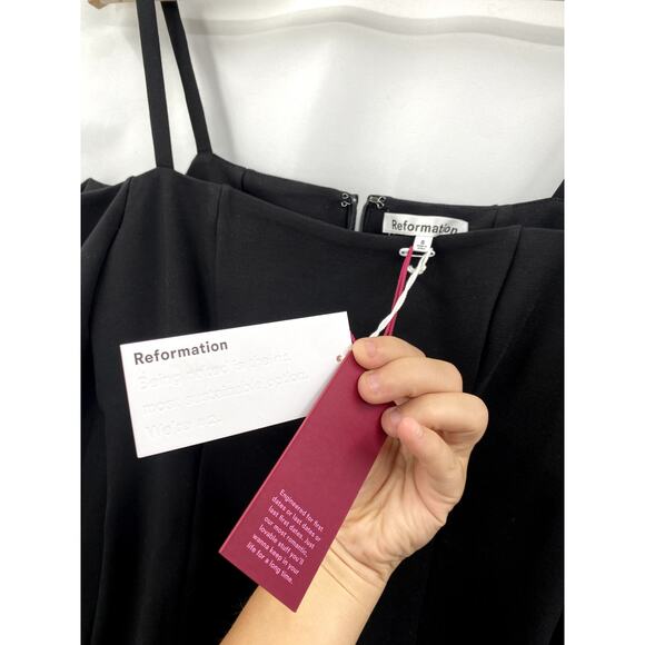 Reformation S Love Collection black off shoulder donatella knit mini dress - Picture 5 of 7